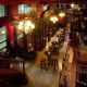 View of the bar and seating at The Local Minneapolis Irish Pub in downtown Minneapolis in Nicollet Mall
